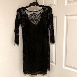 Black Lace Mini Dress. Size 2.